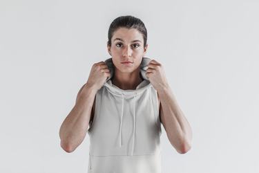 Nobull Microplush Sleeveless Women's Hoodie Grey | Australia (HF8613)